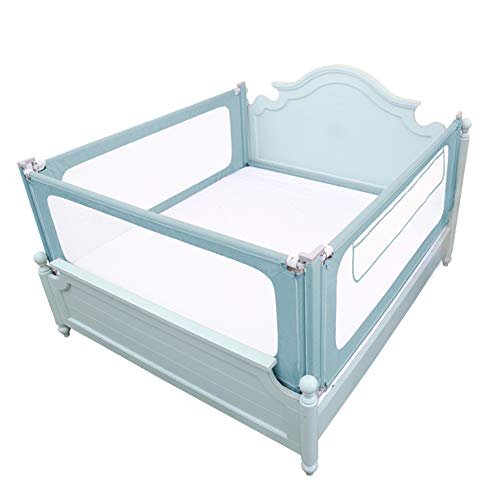 Preisvergleich Produktbild Babybettgitter Gitter mit verstärktem Anker, klappbares Sicherheit 3-seitige Krippenschienen für Kinder Twin, Rausfallschutz 79cm (Blau) (Farbe : 1.5+2+2m)