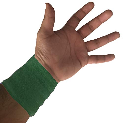 ledermodefashion Juego de 2 muñequeras de algodón para el Sudor, para Hacer Deporte, Color Dunkelgrün #16, tamaño Talla única