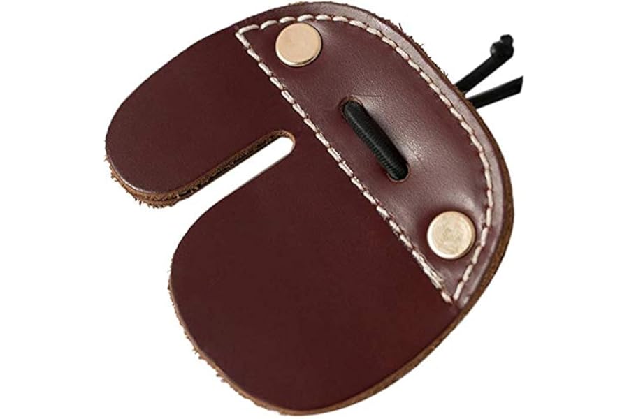 Namvo Cow Leather Archery Finger Tab For Recurve Bows Hunting Finger Protector Brown