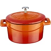 Lava Metal D&ouml;k&uuml;m Mini Tencere, Trendy, 10 cm, 0.35 L Hacim, Turuncu