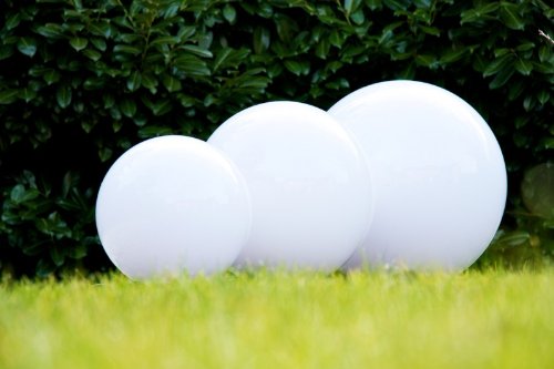 Kugelleuchten Set: 30 cm, 40 cm, 50 cm, Durchmesser jeweils mit Erdspiess und je 5 Metern Zuleitung im Lieferumfang - 7