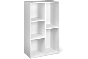 Amazon Basics Bokhylla med 5 rektangulära hyllor, 50 x 24 x 80 cm