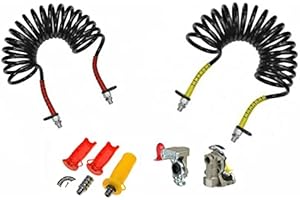 FW Fahrzeugbedarf Wilms Set: Luftwendel mit Kupplungskopf und Kuppelhilfe Druckluftbremse Wellschlauch Bremsschlauch M16