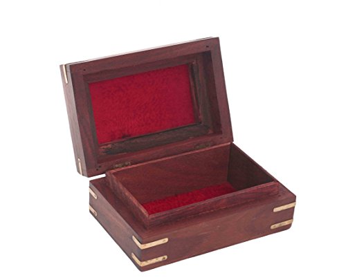 Muttertags Special Einzigartige Geschenke Hölzernen Schmuckschatulle indischen Box Messing Inlay Einzigartige Elephant Design 6 X 4 Zoll,Antique Box, Deko-Schachteln, Schmuck Aufbewahrungsbox - 3