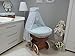 10 pcs Set - wicker crib moses basket bassinet including complete furnishings, Modell:blue - big wheels