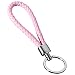 Produktbild SODIAL(R) Schluesselanhaenger aus Leder Kette Riemen Geflochtenes Weben Schluesselanhaenger Armband Metall Schnur Verschluss Weihnachtsgeschenk Rosa