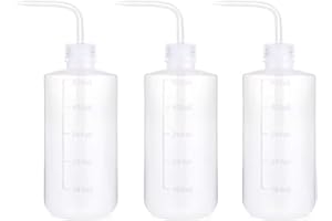 Anicy Lot de 3 pipette plastique 500ml - Bouteilles de laboratoire avec pipette fine en plastique, Bouteilles doseuses, Bouteille de lavage pour arrosage des plantes, nettoyage en laboratoire