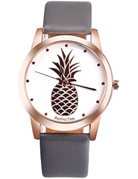 Upxiang PAPHITAK Damenuhr, Damen Herrenuhr, Damen Watches, Uhren, Kunstleder Analog Quarzuhr (Grau)