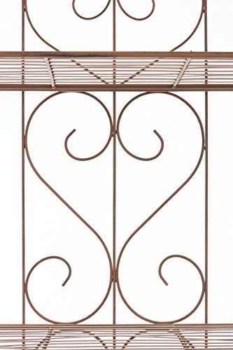 CLP Metall-Standregal LENJA, Landhaus-Stil, klappbar, mit Pulverbeschichtung, ca 160 x 60 x 30 cm, 4 Böden braun - 6