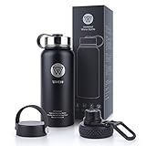 Botella Térmica Esencial para La Vida Diaria: la recubrimiento en polvo está diseñado para la eternidad, no importa lo que haya en el termo, la carcasa externa no se calienta ni se enfría. Perfecto para los entusiastas de los deportes al aire libre, ir al trabajo, la escuela, la oficina, largas caminatas, ir a la playa, hacer picnic, ir de excursión, acampar, montar en bicicleta, viajar, conducir, montañismo, mochilero, yoga, gimnasio.