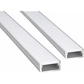 2&rsquo;li Set LED Kanal Profil Al&uuml;minyum 13x6mm 1 Metre Sıva &Uuml;st&uuml; İnce Kasa Opak Pleksi Dif&uuml;z&ouml;rl&uuml; Lineer LED Kanal