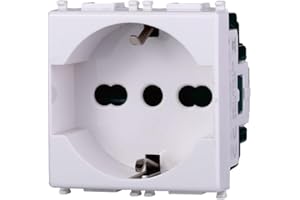 Elektronova Presa Schuko 2P+T 10/16A 250V Bianco compatibile Vimar Plana 2102