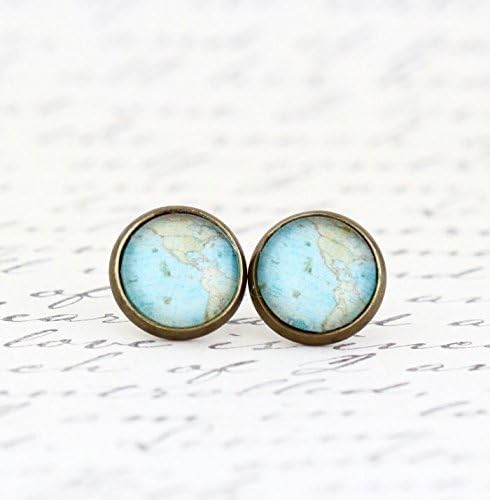 Vintage Style Map Earrings