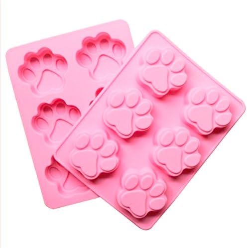 Silicone Moulds, LoveChef Non stick Dog Paw Silicone Chocolate Moulds, Sugarpasta Mould, Cake Moulds, Candy Moulds - Pink