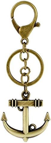 TOPSTORE01 Anchor Keyring Retro Genuine Leather Key Chain Bag Wallet Purse Decor (Color1)