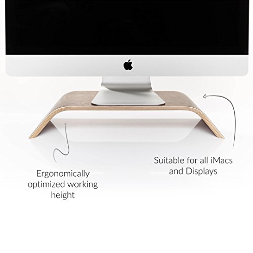 Woodcessories EcoLift Hightower – Ergonomischer Monitorständer aus echtem Holz (Walnuss) - 3