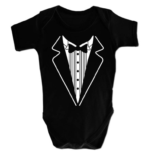 Funny Baby Grow Tuxedo Boy Babies Clothing Cool Fun Gift 3-6 Months Black
