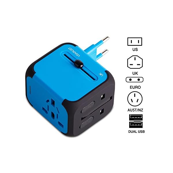 Adaptador Enchufe de Viaje Universal Dos Puertos USB para US EU AU de 150 Países - Imagen 3