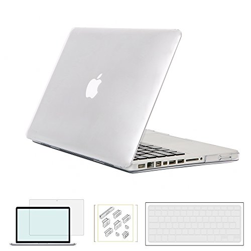 RYGOU Macbook Pro 13 Hülle, 4 in 1 Matte Plastik Hartschale Tastaturschutz Screen Shell Anti-Staub-Stecker für Macbook Pro 13,3 Zoll mit CD / DVD-Laufwerk Modell: A1278