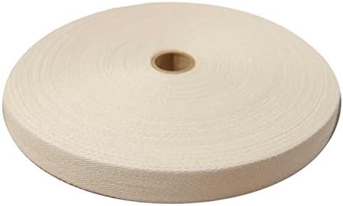 10 METRES 25mm wide 100% cotton herringbone webbing in natural colour