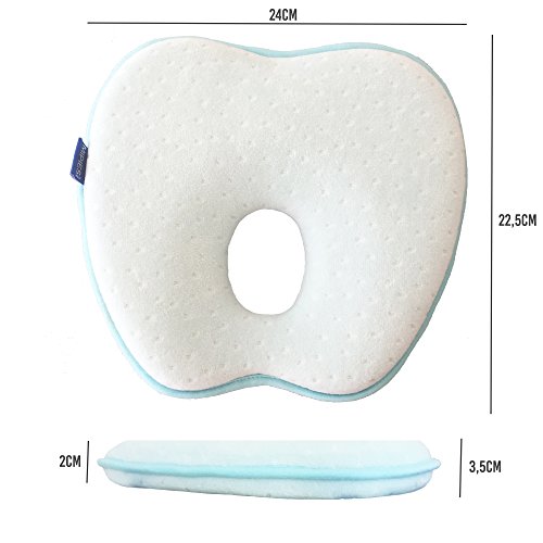 Babykissen für Plagiozephalie | Babykopfkissen gegen Plattkopf | Memory-Schaum-Kissen für Ihr Neugeborenes | Kinderkissen gegen Verformung des Hinterkopfs | Lagerungskissen baby kopf | Kissen für Baby kopfform | 100% GARANTIE und KOSTENLOSE LIEFERUNG - 6