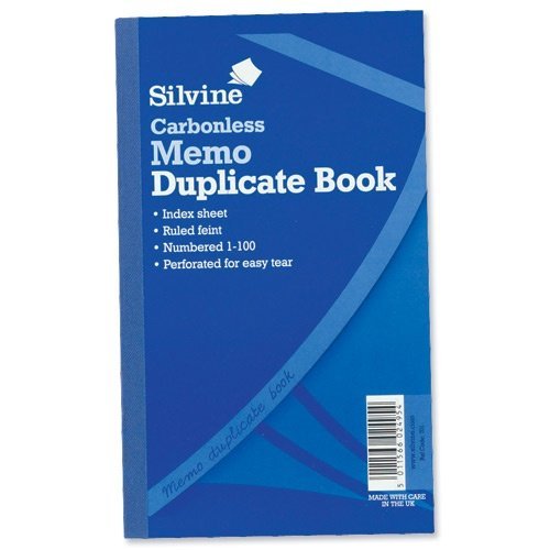 Silvine Duplicate Book Carbonless Memo 1-100 210x127mm Ref 701 [Pack of 18]