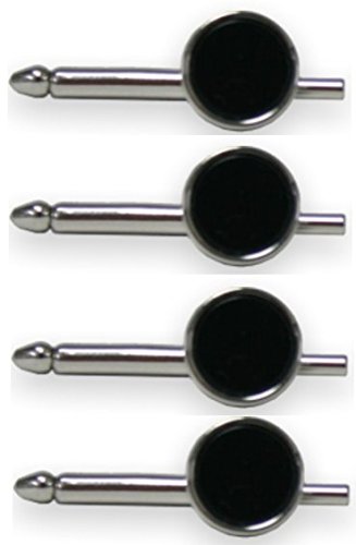 Gentleline 4 Frackhemdknöpfe, silber/schwarz