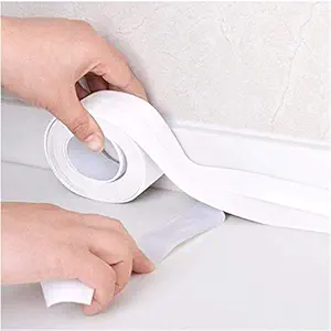 PARVY PVC Self-Adhesive Wall Sealing Tape Wall Corner Line Sticking Strip Pot Gap Corner Line Mildew-proof Sticker Kitchen Sink Bathroom Crack Repair Caulk Tape (1 Pcs Color: White)