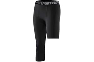 Hovershoes Pantalon de Compression pour Hommes Collants Couche de Base 1 ou 2Pcs 3/4 Une Jambe Leggings de Compression pour Basketball Entraînement
