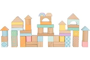 Small Foot 11722 Cubetti da Costruzione Pastello per Bambini Piccoli, 50 Pezzi, a Partire dai 12 Mesi