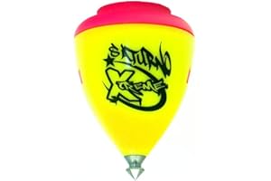 Trompos Space - Saturno Xtreme Fixed Tip Spinning Top (Yellow Body/Red Top)