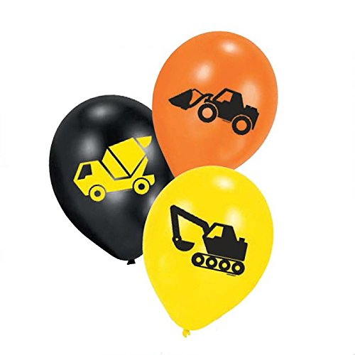 Luftballons "Bauarbeiten" 6er Pack
