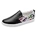 Produktbild VJGOAL Damen Freizeitschuhe, Damen Mädchen Mode Graffiti Wohnungen Runde Kappe Turnschuhe Faul Freizeit Slip on Bequeme Ankle Sportschuhe Schwarz, 39 EU