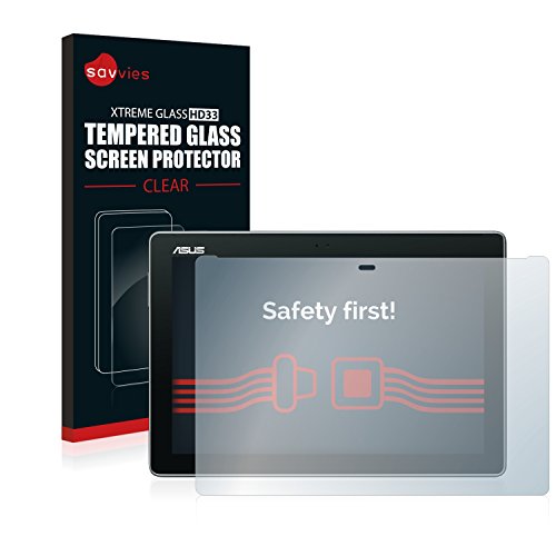 Savvies Glasfolie Asus ZenPad 10 Z300C / Z300CG / ZE300CL / Z300M Panzerglas Schutzfolie Panzerfolie - Klar, 9H Hartglas