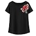 Produktbild Frauen Tops, lmmvp Frauen Rose bestickt T-Shirt Short Sleeve Tops