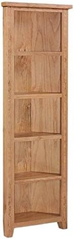 Canterbury Mini Tall Corner Bookcase / Solid Oak Tall Shelving Unit / Lacquered Finish