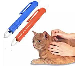 Royale Cat Tweezers Mite Anti Dog Cat Pet Ticks and Fleas Flea Tick Clip Remover Mite Out - Color May Vary (Pack of 2)