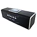 Produktbild Music Angel - mini Lautsprecher mit Radio, Stereo Boxen, Lautsprechersystem "6in1" mit USB-Slot, MicroSD-Kartenslot, Wecker, Uhr, Line-In, tragebare Musik Handy Boxen, kabellose Soundstation - schwarz