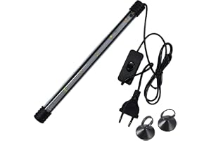 27 cm submersible LED aquarium light,fish tank light, IP68 waterproof rating.Adjustable in three levels (white and blue light, green, blues light, fully open white, red, blue, green)