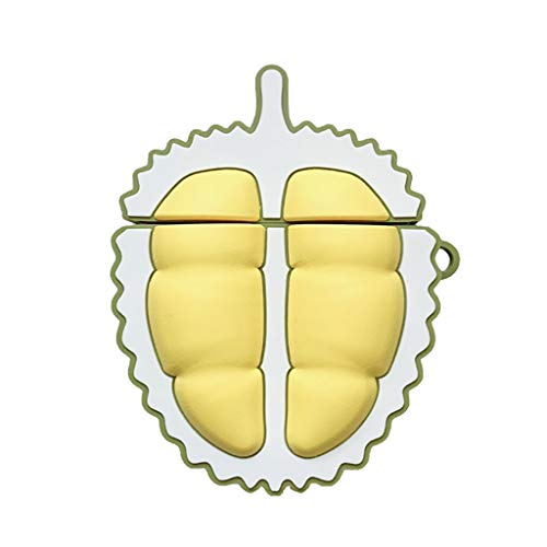 Preisvergleich Produktbild Happysdh Bluetooth Kopfhörer Schutz Box Persönlichkeit Kreative Durian Form Kopfhörer Silikonhülle für Airpods2 Generation Bluetooth Headset (Gelb)