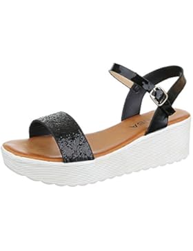 Komfortsandalen Damen Schuhe Römersandalen Keilabsatz/ Wedge Keilabsatz Schnalle Ital-Design Sandalen / Sandaletten