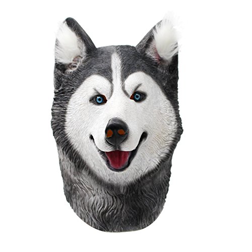 PartyCostume Deluxe Neuheit-Halloween-Kostüm-Party-Latex-Tierkopf-Schablone Masken Husky - 4