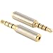 Produktbild Cyond Gold plattierter 3,5-mm-Stecker auf 2,5-mm-Buchse Stereo-Audio-Kopfhörer-Adapter-Konverter-Buchse Aux-Stecker für Smartphones, Tablets, Lautsprecher, Mikrofon & Kartenleser von Aigital