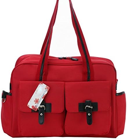 CLD MENGMA Women's Diaper Nappy Bag 2Pcs Messenger Bag Red