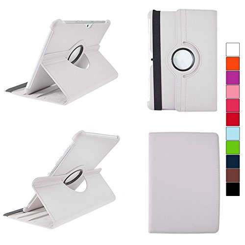 COOVY® 360° ROTATION COVER FÜR SAMSUNG GALAXY TAB 10.1 N GT-P7500 GT-P7501 GT-P7510 GT-P7511, TAB 2 10.1 GT-P5100 GT-P5110 SMART HÜLLE TASCHE ETUI CASE SCHUTZ STÄNDER Farbe weiss