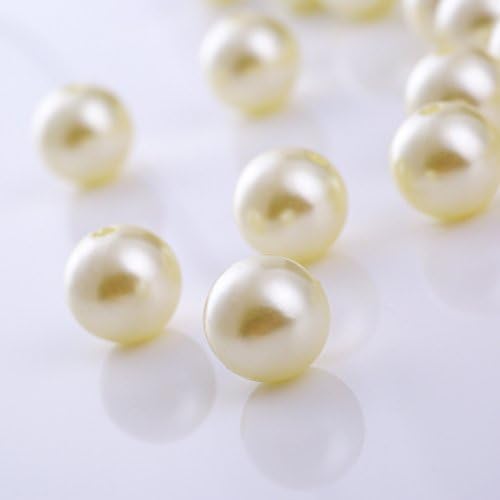 AiFanS 1 LB(Approx 315pcs) 14mm Ivory Loose Pearl Beads for Vase Fillers or Jewelry Making
