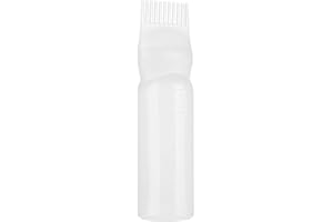 GALEYYU Haaröl-Applikatorflasche, Wurzelkamm-Applikatorflasche, 6 Unzen Weiß Haarfärbepinsel-Flasche, Haarfärbepinsel, Haaröl-Flasche, Färbeshampoo Flasche Öl Kamm Haar Werkzeuge Applikator Pinsel Flaschen