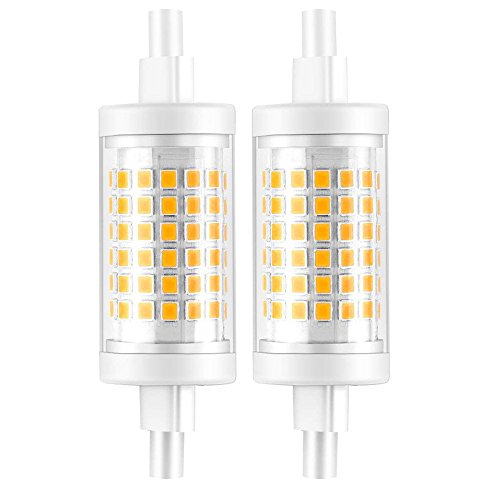 KDP Bombilla LED R7S LED 78MM, 7W equivalente a 70W, Blanco Cálido 3000K 700LM AC 100-265V, No Regulable R7s LED Luz de Bombillas, Pack de 2