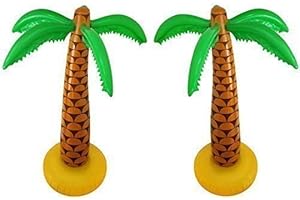 HENBRANDT 2x Inflatable Palm Tree 168cm Large Blow Up Tropical Palm Tree Hawaiian Party Decorations Tiki Bar Beach Pirate Party Hen Party Stag Do Outdoor Bar Accessories Summer Garden Decor