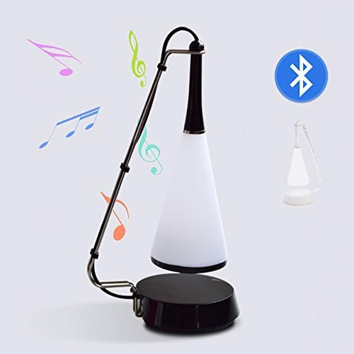 Creative Fashion Charging LED Music Desk Lamp Bluetooth Audio Speakers Touch Inductive in the Bedroom Bedside Cabinet（Black）